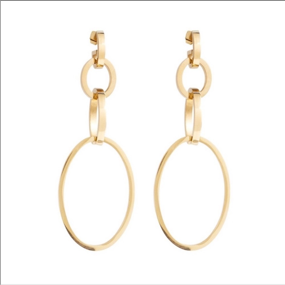 Vita Fede Cassio Hoop Earrings Gold Stainless Steel Interlocking Interchangeable